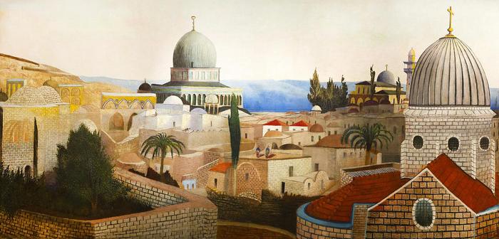 Templomtéri kilátás a Holt-tengerre Jeruzsálemben, Csontváry Kosztka Tivadar
