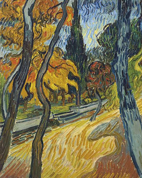 Fák az Asylum kertjében (1889), Vincent Van Gogh