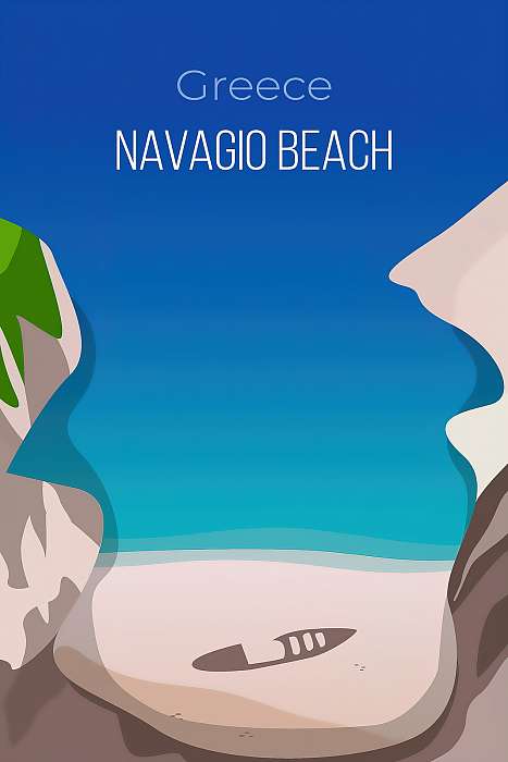 Görög minimalista poszter - 4 - Navagio tengerpart, 