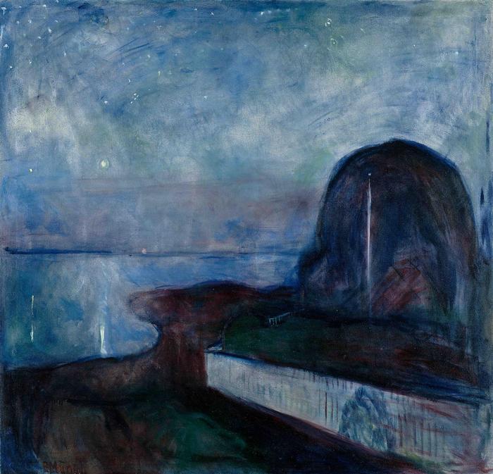 Csillagos éj - színverzió 1., Edvard Munch