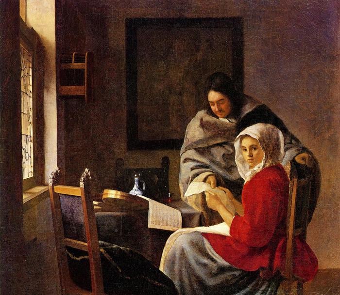 Zenélését megszakító nő, Jan Vermeer