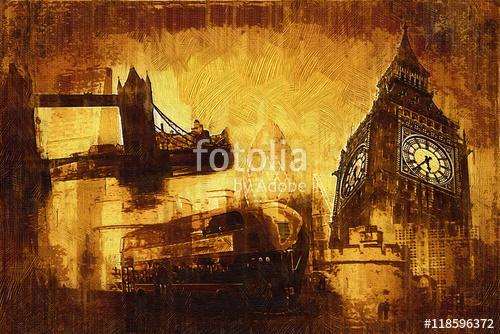 London oil art illustration, Premium Kollekció