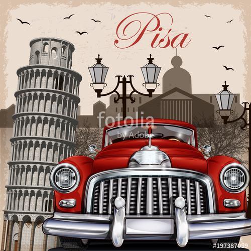 Pisa retro poster., Premium Kollekció
