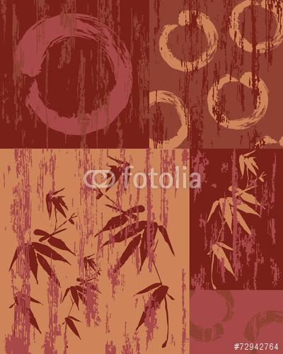 Zen kör és bambusz szüreti poszter háttér, Premium Kollekció