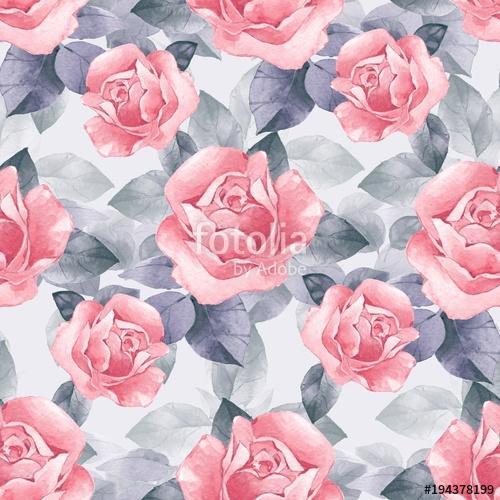 Floral seamless pattern 5. Watercolor background with beautiful , Premium Kollekció