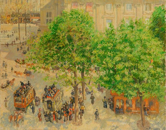 A Theatre-Francais tér, tavasszal, Camille Pissarro