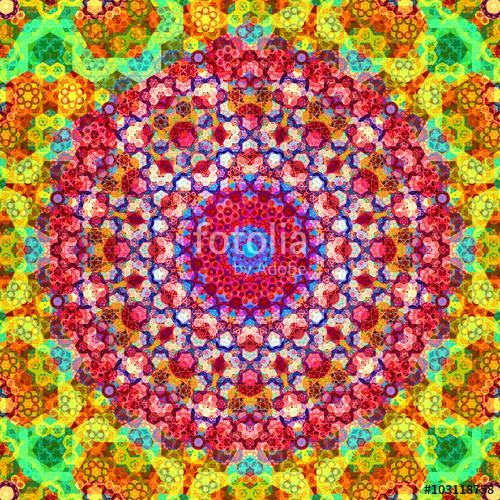 Colorful stained glass mandala kaleidoscope fractal, Premium Kollekció