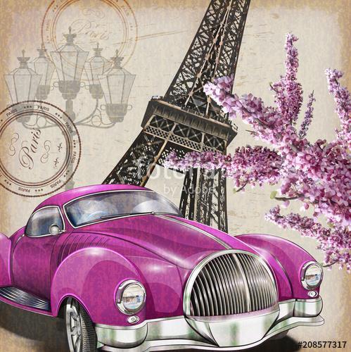 Paris vintage poster., Premium Kollekció