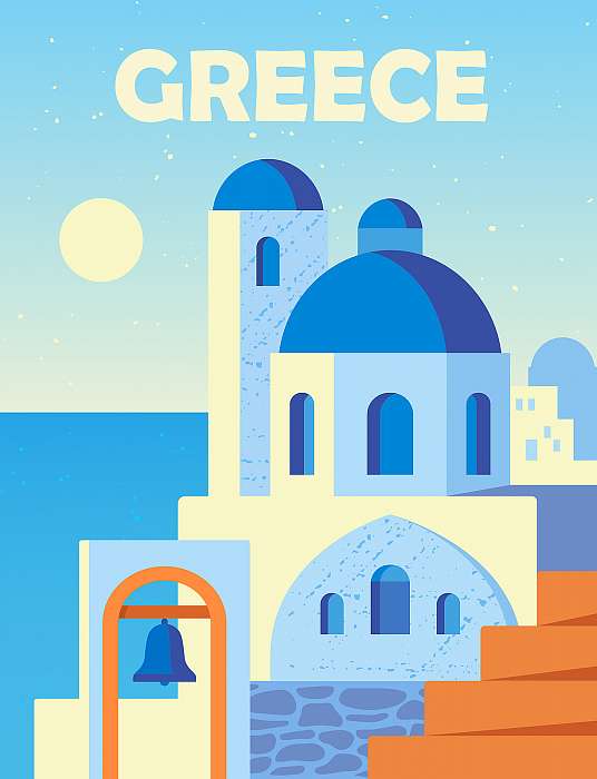 Görög poszter széria - 2 - Santorini szigete, Görög poszter széria - 2 - Santorini szigete,
