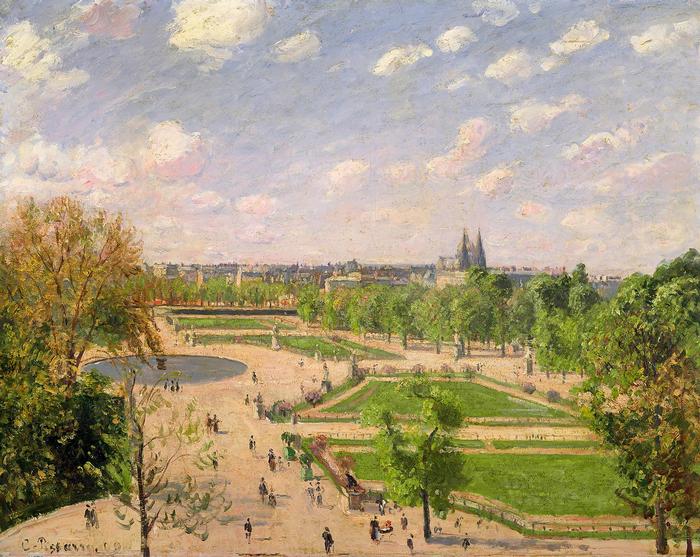 A Tuilériák kertje, tavaszi reggel (1899), Camille Pissarro