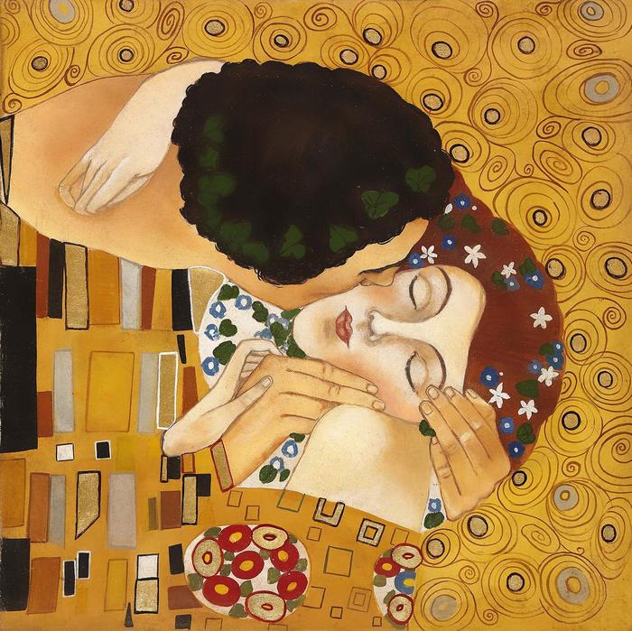 FV - A csók (átdolgozás, részlet), Gustav Klimt