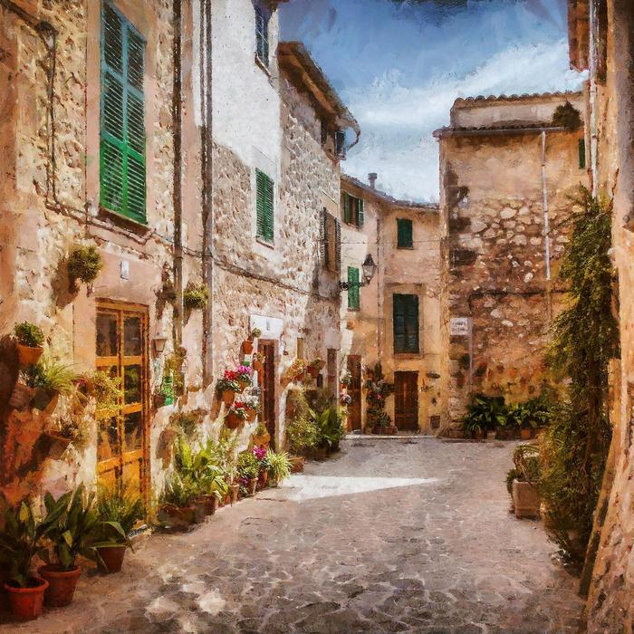 Mediterrán falak,Valldemossa (festményszerű verzió), Partner Kollekció