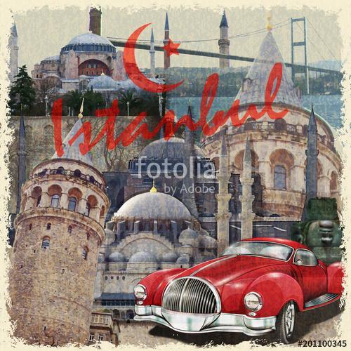 Istanbul vintage poster., Premium Kollekció