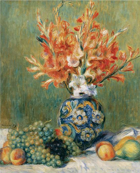 Virágok és gyümölcsök csendélet, Pierre Auguste Renoir