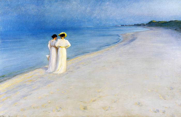 Nyári este a Skagen-i tengerparton - színverzió 1., Peder Severin Kroyer