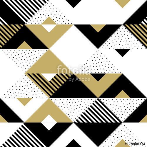 Triangle geometric abstract golden seamless pattern. Vector back, Premium Kollekció