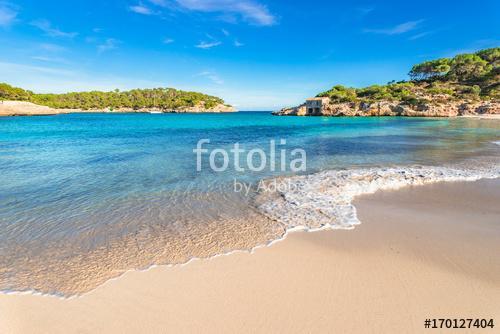 Beach scenery of Cala S'Amarador beautiful coast at Mondrago Nat, Premium Kollekció