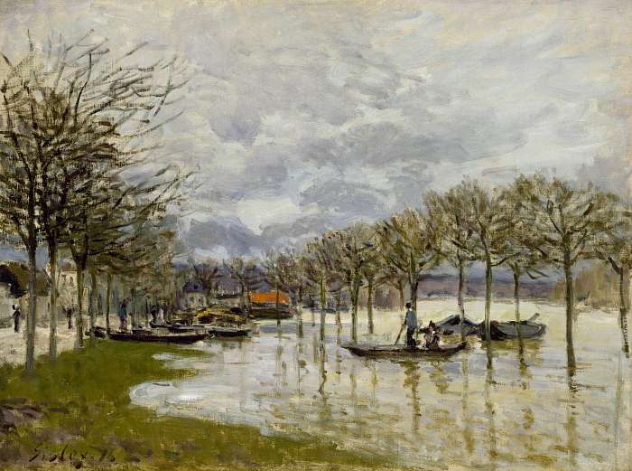 Árvíz a Saint-Germain felé vezető úton, Alfred Sisley