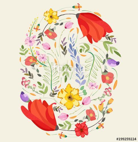Greeting card flowers. Floral illustration with field flowers in, Premium Kollekció
