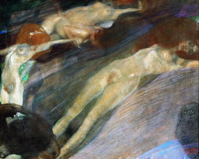 Élő víz (színverzió 1.), Gustav Klimt