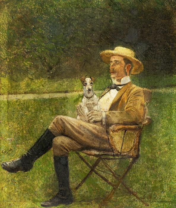 Ülő férfi kutyával (tanulmány), Mednyánszky László