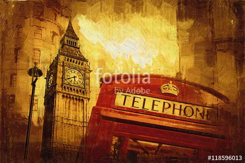 London oil art illustration, Premium Kollekció