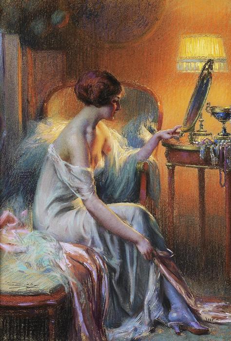 Tükörbe néző fiatal nő, Delphin Enjolras