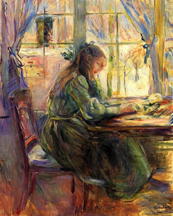 Író fiatal lány, Berthe Morisot