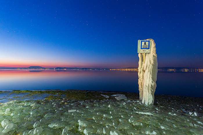 Tél a strandon (Balatonlelle), 