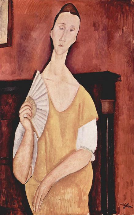 Lunia Czechowska portréja, legyezővel, Modigliani