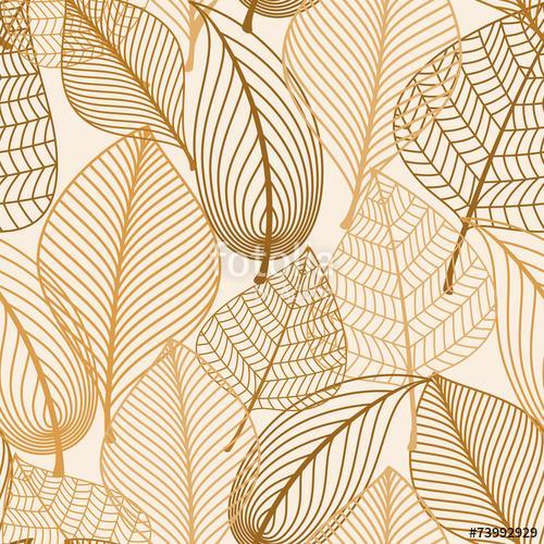 Atumnal seamless pattern with brown leaves, Premium Kollekció