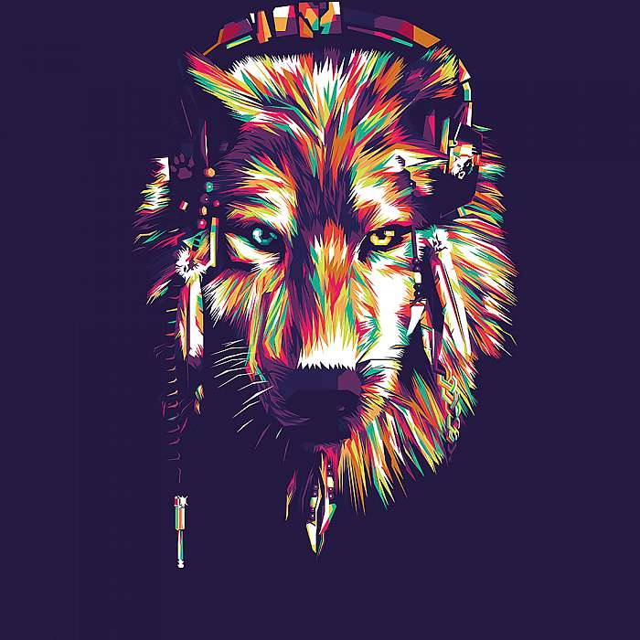 Wolf Vector Pop Art Illustration, Premium Kollekció