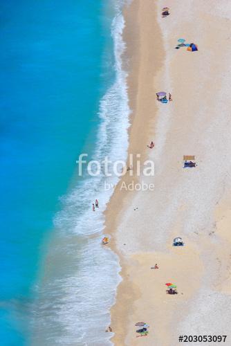 Myrtos beach, Kefalonia island, Greece. Beautiful view of Myrtos bay and beach on Kefalonia island, Premium Kollekció