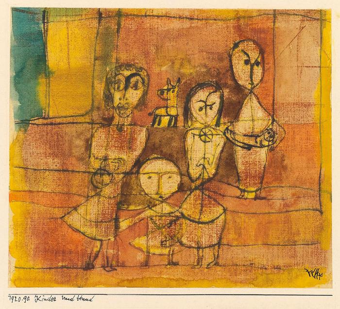 Kinder und Hund 3., Paul Klee