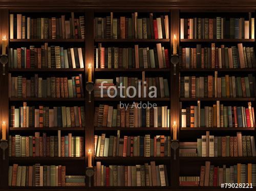 Bookshelf. Seamless texture (vertically and horizontally), Premium Kollekció