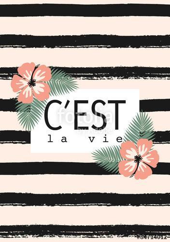 C'est La Vie Striped Card Design, Premium Kollekció