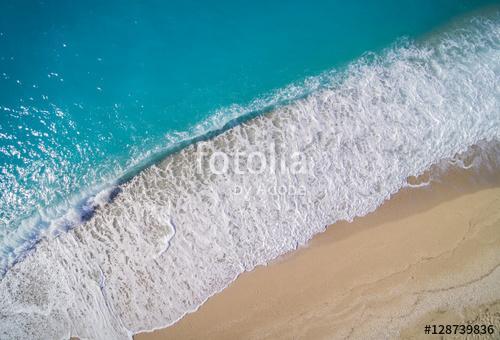 Aerial of the amazing Porto Katsiki beach in Lefkada island Greece, Premium Kollekció