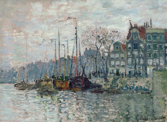 Amszerdami utcakép (1874), Claude Monet