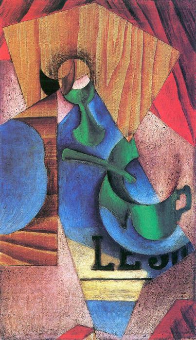 Pohár, csésze és újságpapír, Juan Gris