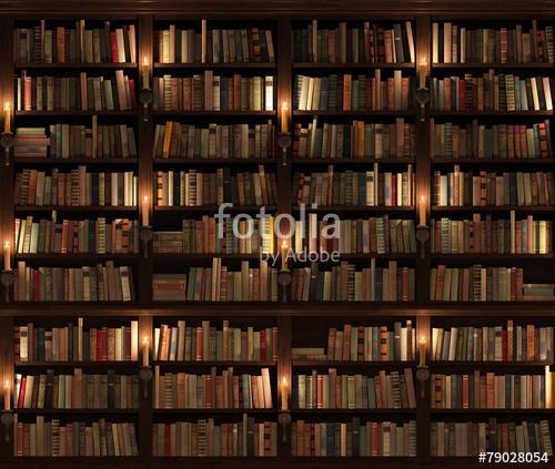 Bookshelf. Seamless texture (vertically and horizontally), Premium Kollekció