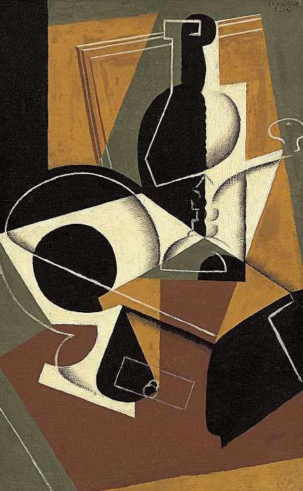 Kávédaráló és egy üveg, Juan Gris