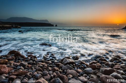Colorful sunset seascape at Gran Canaria Island coast. Canary Is, Premium Kollekció