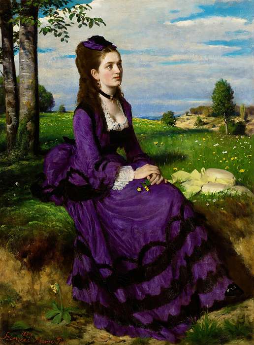 Lilaruhás nő (1874) színverzió 1, Szinyei Merse Pál