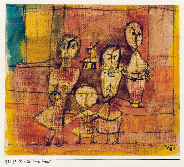 Kinder und Hund - színverzió 1., Paul Klee