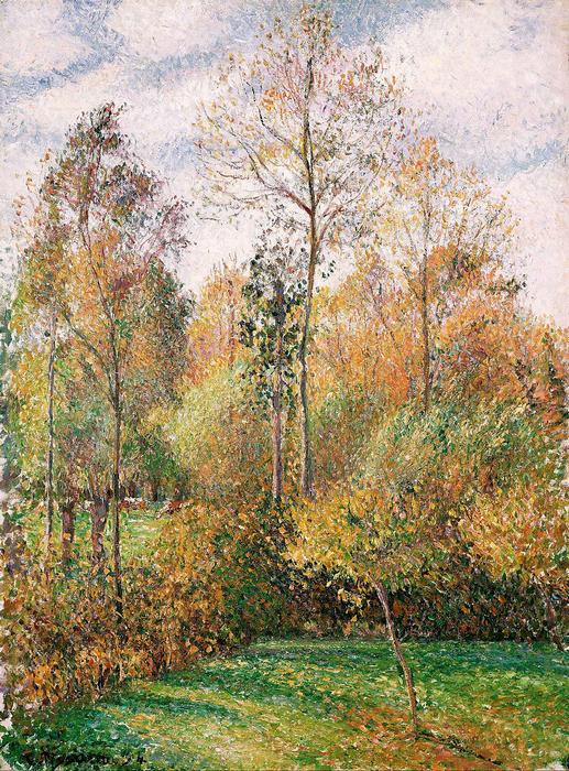 Nyárfák ősszel, Eragny-ban, Camille Pissarro