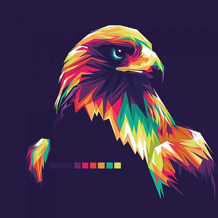 Eagle Vector Pop Art Illustration, Premium Kollekció