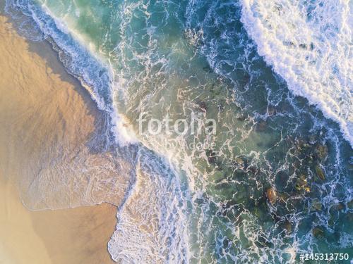 Clear water beach in the morning aerial view., Premium Kollekció