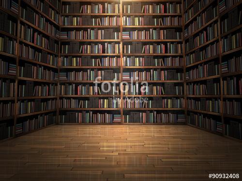 Library room with books, Premium Kollekció