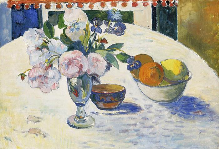 Virág és egy tál gyümölcs (1894), Paul Gauguin