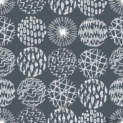 Seamless pattern with hand drawn circle doodle stylish elements., Premium Kollekció